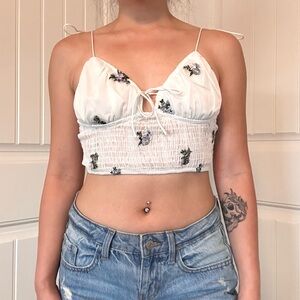 Forever 21 White Floral Top